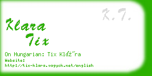 klara tix business card